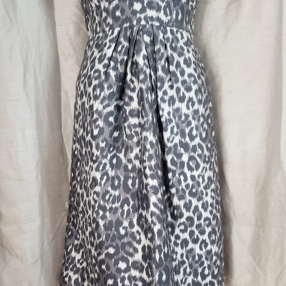NWOT Kate Spade gray leopard print silk fit & flare dress Womens 4 - Picture 10 of 10